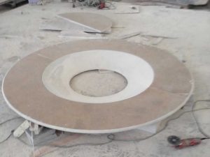 yellow limestone round decorations